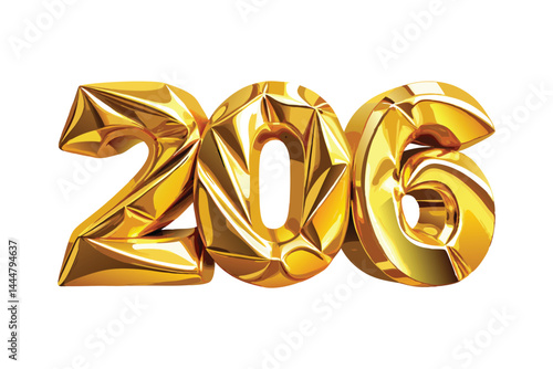 Golden Crumpled Foil Text Inscription