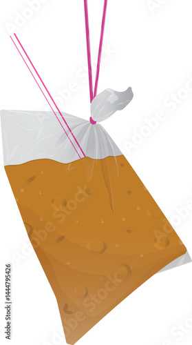 Teh tarik malaysian drink vector Illustration