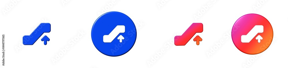 escalator up phosphor 3D icon escalator up phosphor 3D icon