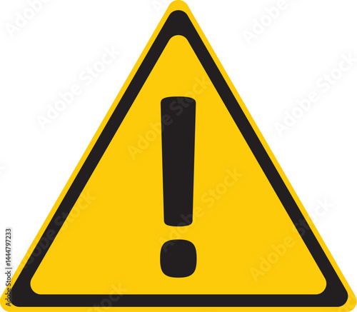 yellow triangular warning sign with black exclamation mark indicating caution or potential hazard