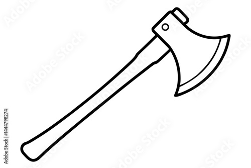 Ax Head Only Line Art Vector Illustration