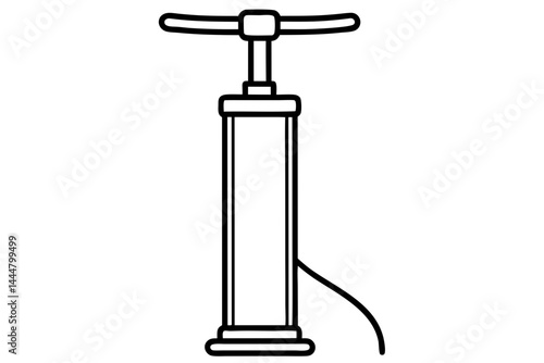 Manual Air Pump Line Art Vector Illustration