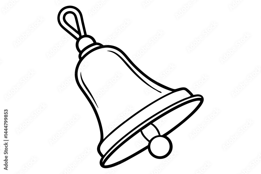 Old Shop Bell Line Art Vector Illustration Old Shop Bell Line Art Vector Illustration