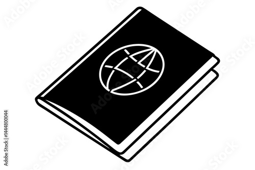 Passport Cover Line Art Vector Illustration