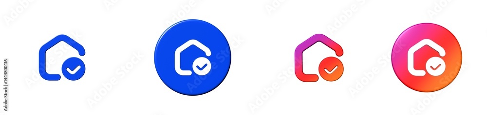 house circle check home 3D icon house circle check home 3D icon