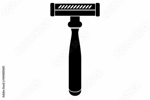 Safety Razor Old Style Silhouette Vector Illustration