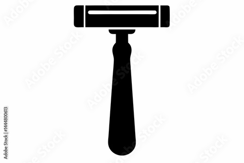 Safety Razor Old Style Silhouette Vector Illustration
