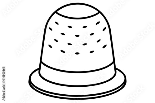 Simple Thimble Line Art Vector Illustration