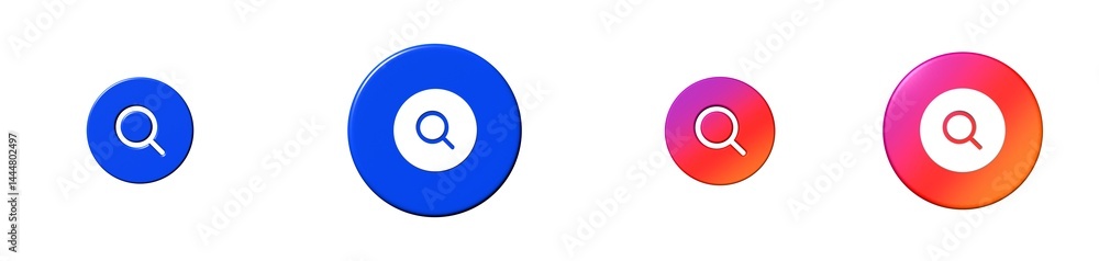 magnifying glass interface essential 3D icon