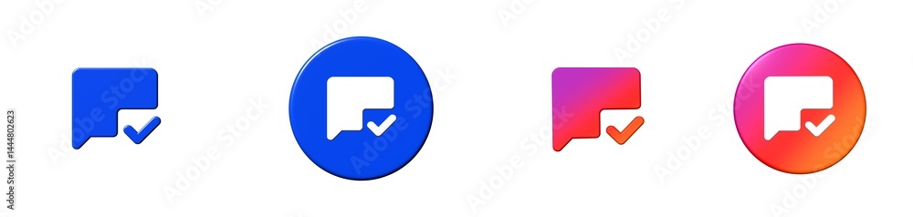 Naklejka premium mark chat read communication 3D icon