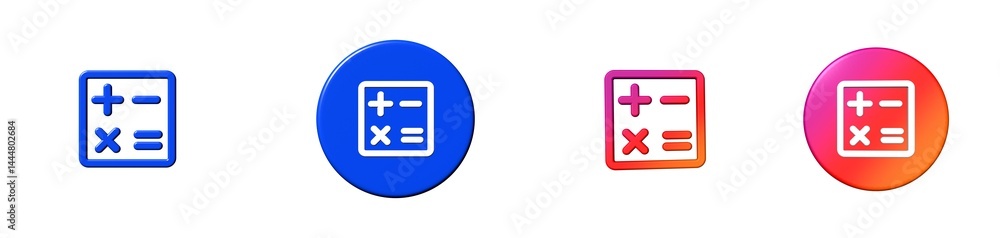 Obraz premium mathematics ecommerce set 3D icon