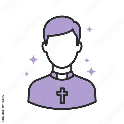 Clergyman icon representing spirituality and faith in a colorful style  