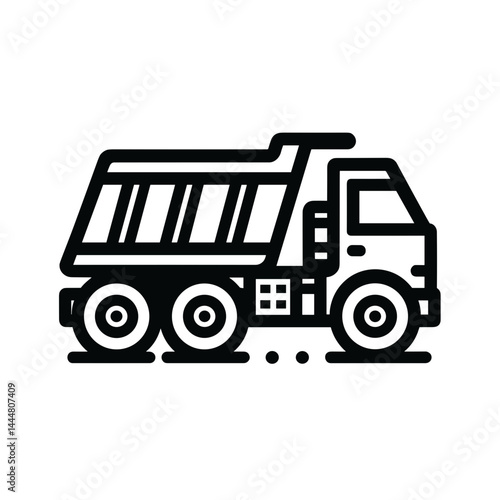 Dump truck for transporting materials at construction sites and building projects