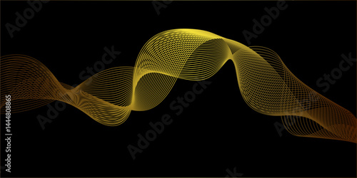 dynamic and digital technology abstract Smooth Flowing Dynamic Sound Wave Background, luxury and modern digital curved wave lines, modern background with wavy lines and particles arranging randomly.