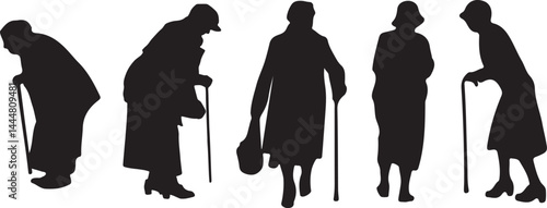 Grandmother Silhouette Vector Icon Design