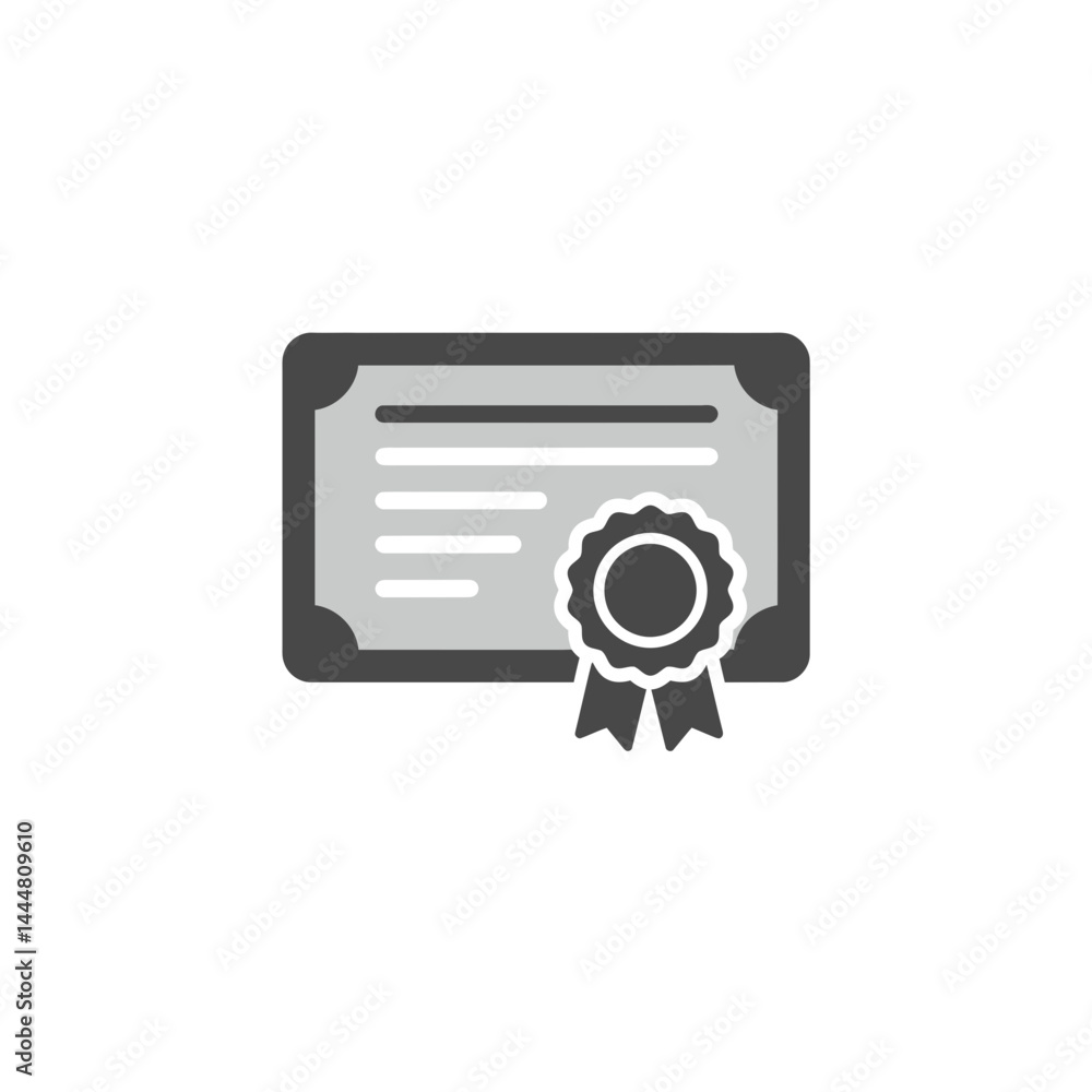 Certificate with Seal and Ribbon Icon Certificate with Seal and Ribbon Icon
