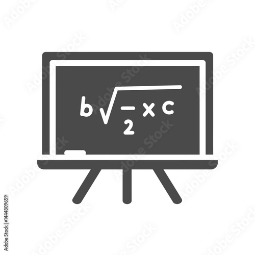 Mathematics on the Blackboard: A classic illustration of a chalkboard featuring mathematical equations, symbolizing education, learning, and the world of numbers.