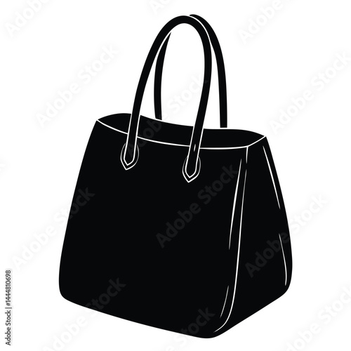 A set of shopping bags sketched isolated. Doodled packages in a hand-drawn style, Shopping Bag Icon Set, Transparent technical illustration of a tote silhouette bag. The vector shows front.