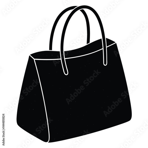 A set of shopping bags sketched isolated. Doodled packages in a hand-drawn style, Shopping Bag Icon Set, Transparent technical illustration of a tote silhouette bag. The vector shows front.