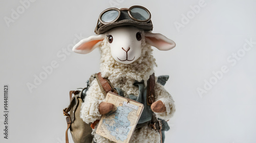Adorable Sheep Toy on an Adventure: A Whimsical Journey