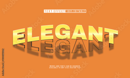 Elegant bold 3D text effect with stylish editable design template.