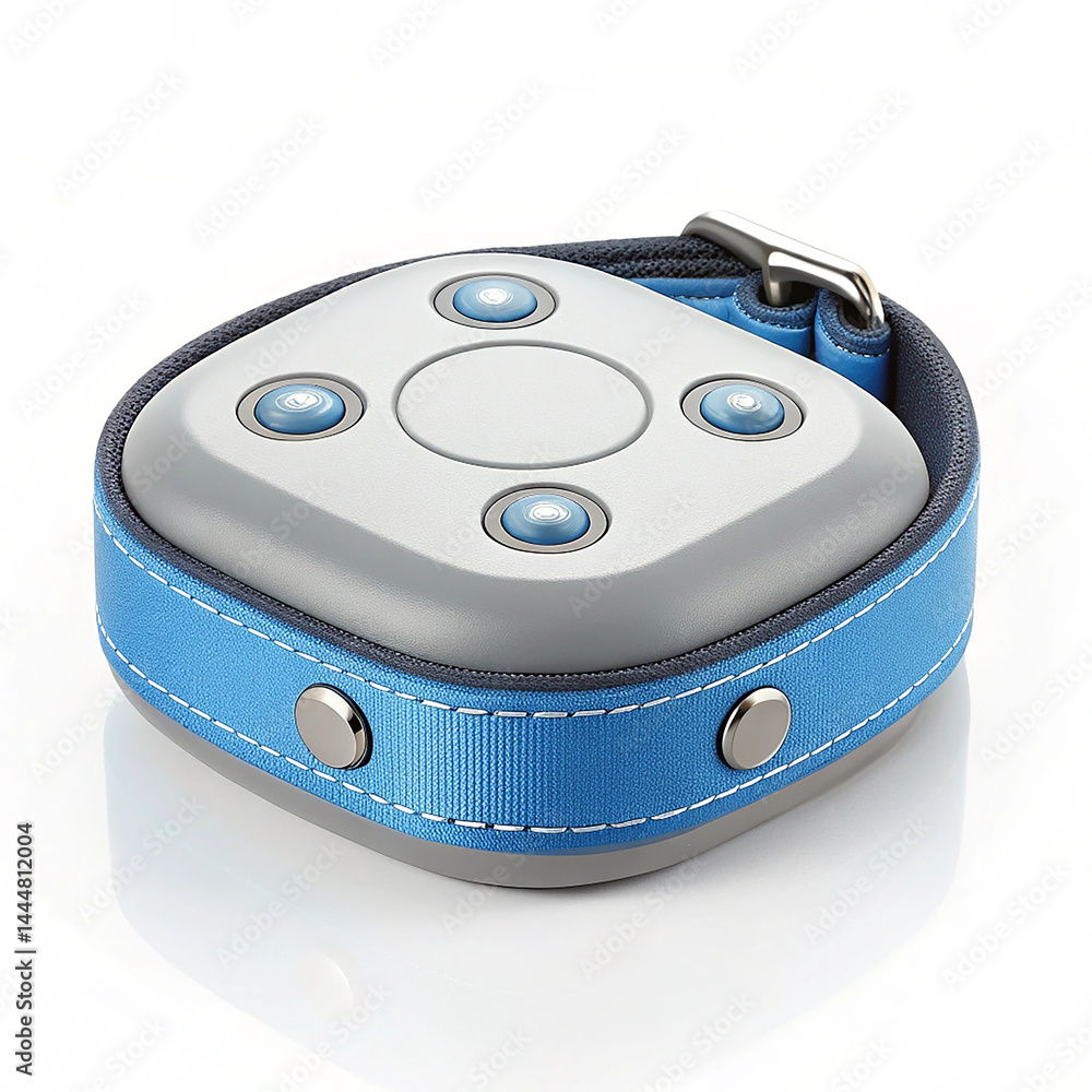 Fototapeta premium Smart pet tracker on white background