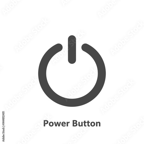 Power Button: A sleek and modern graphic representation of the ubiquitous power button icon, embodying the essence of initiation and control, with the associated textual label.