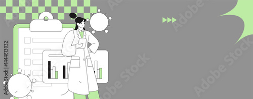 Doctor examines patient flat vector concept operation hand drawn illustration

