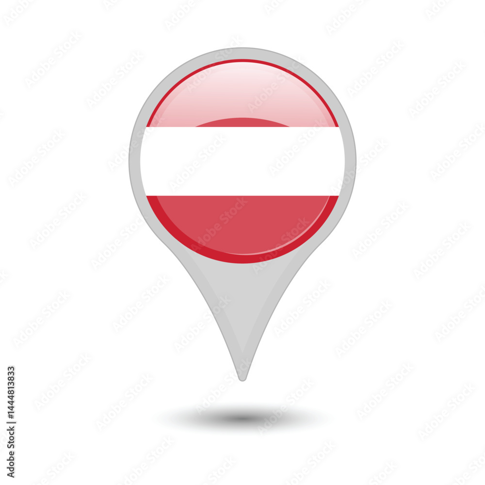 Austria Flag Pin Icon Design Austria Flag Pin Icon Design