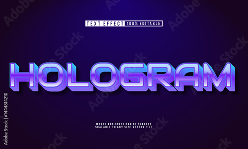 Editable hologram text effect, perfect for futuristic and tech-inspired designs.