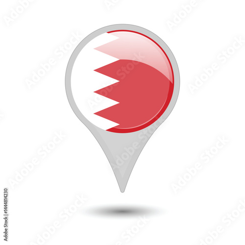 Bahrain Flag Pin Icon Vector