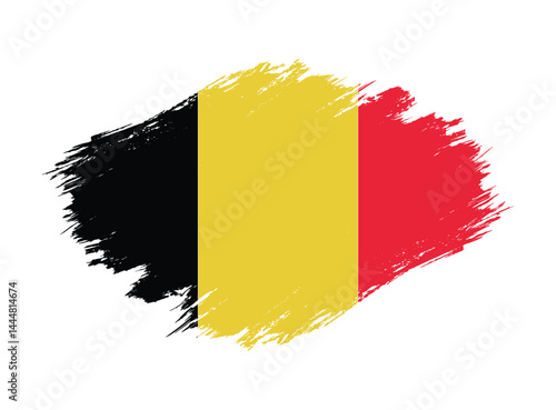 Belgium Flag with Grunge Texture