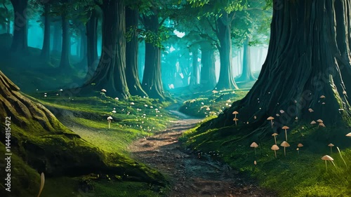 Plant nature magic green forest in cinematic view