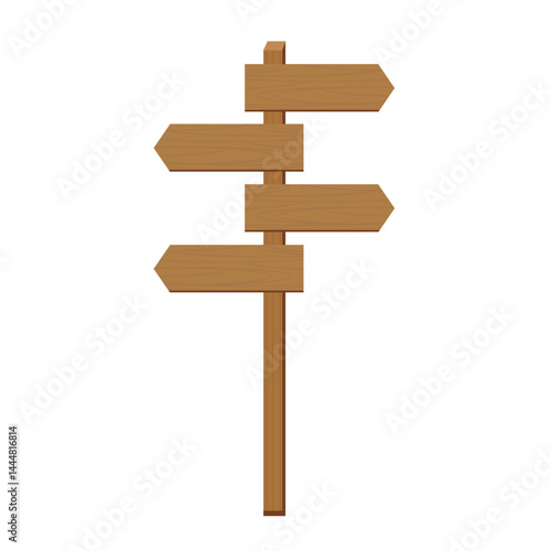 Blank wooden signpost for directional guidance
