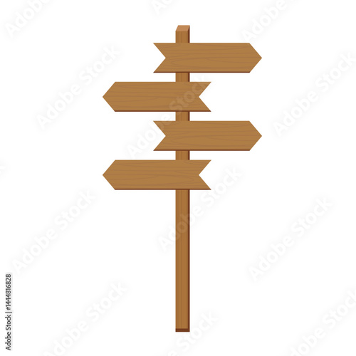 Wooden directional signpost with multiple arrows