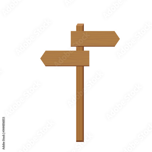 Wooden directional signpost with blank arrows
