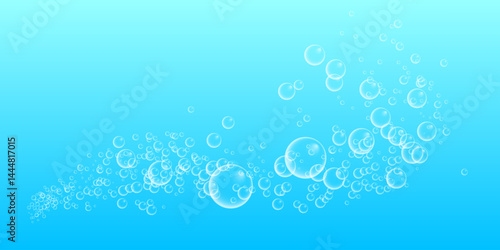 A set of colorful and colorful soap bubbles to create a design. Isolated, transparent, realistic soap bubbles on a transparent background.