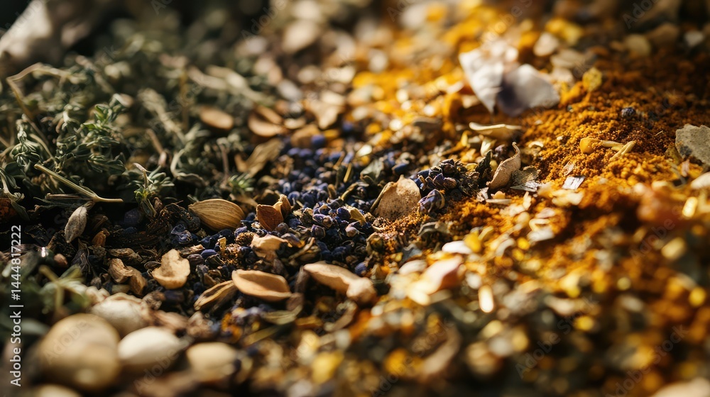 Colorful Display of Spices and Herbs on Rustic Surface, Showcasing Natural Ingredients in Vibrant Textures and Earthy Tones for Culinary Inspiration and Flavorful Dishes Colorful Display of Spices and Herbs on Rustic Surface, Showcasing Natural Ingredients in Vibrant Textures and Earthy Tones for Culinary Inspiration and Flavorful Dishes