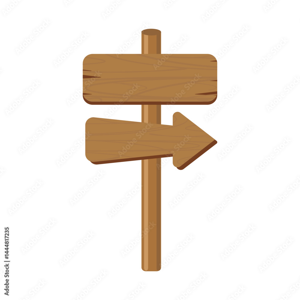Wooden directional signpost with arrow Wooden directional signpost with arrow