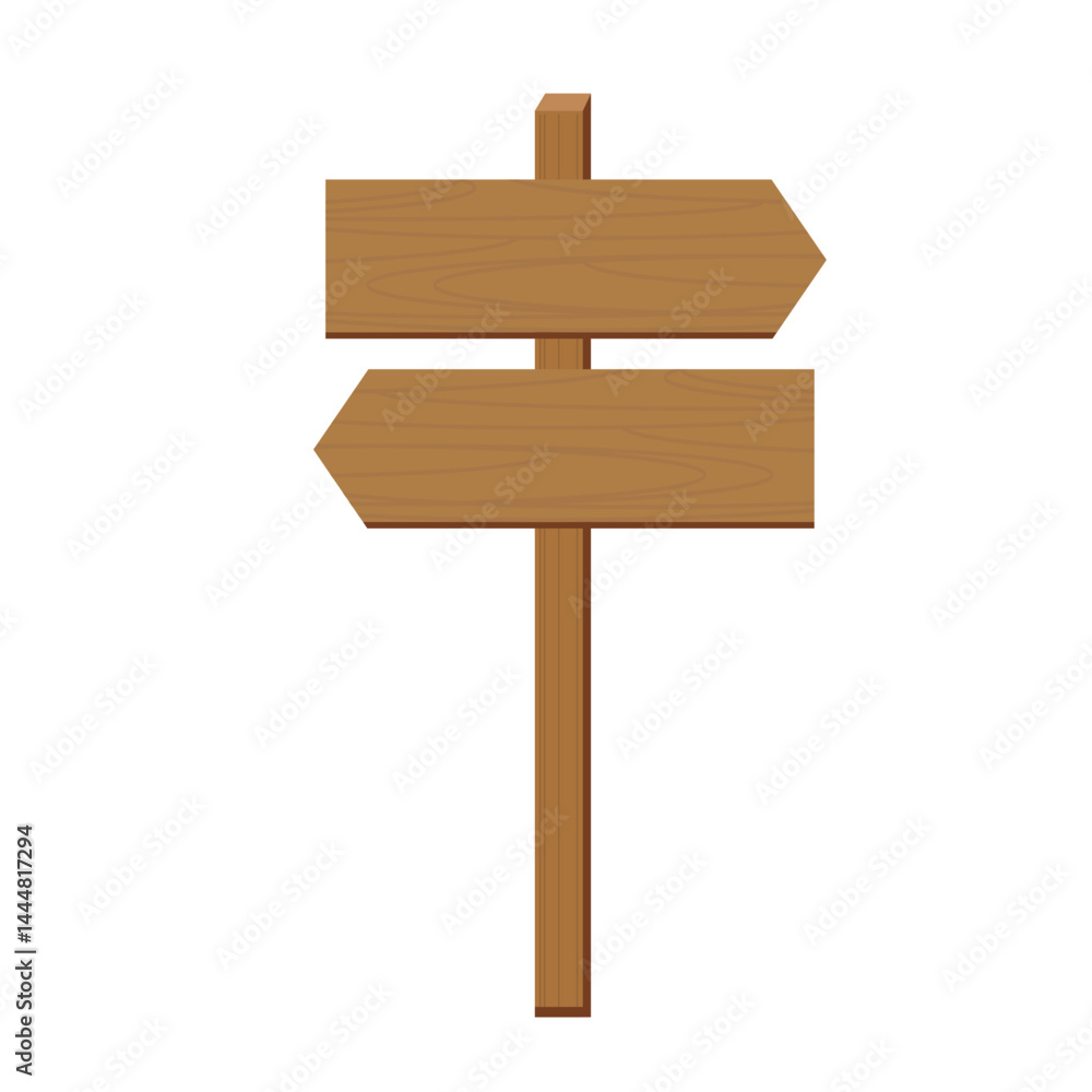 Blank wooden directional signpost for customizable messages Blank wooden directional signpost for customizable messages