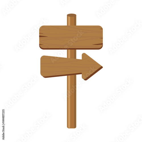 Wooden directional signpost with arrow