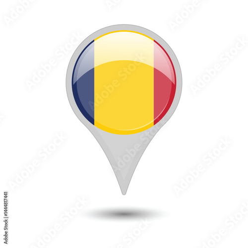 Chad Flag Pin Icon Design Free Download Chad Flag Pin Icon Design - GFXLoad