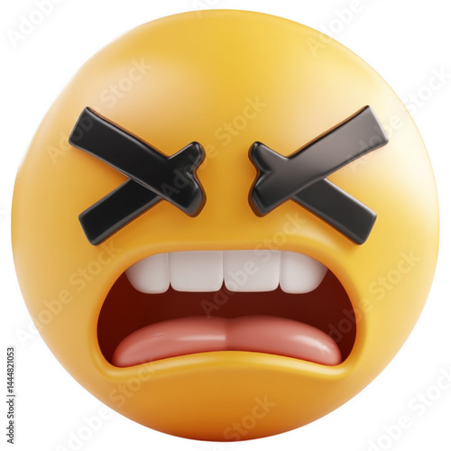 Aggressive Emoji: Capturing a moment of intense frustration, anger, and a complete loss of composure, an emoji face conveys a visceral emotional experience.