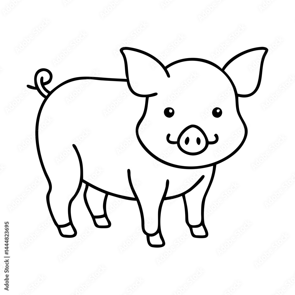 Naklejka premium piggy icon, piggy vector illustration-simple illustration of piggy, perfect for piggy logos and icons