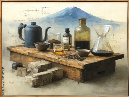 A beautiful painting featur...