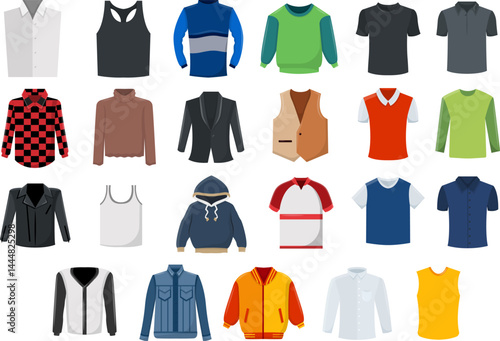 set of man clothing element vector illustration