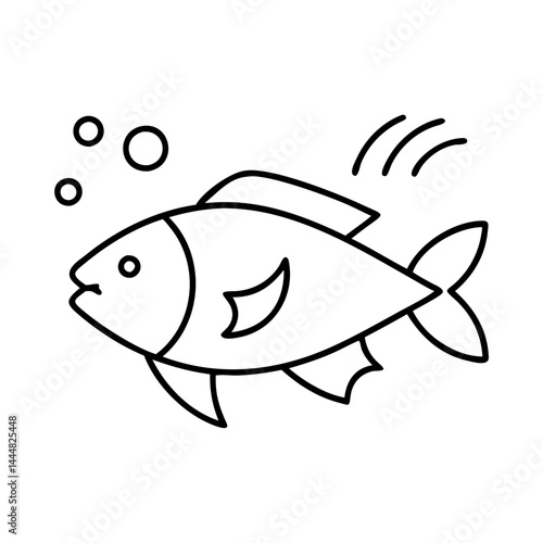 fish icon, fish line art - simple line art of fish, perfect for fish logos and icons