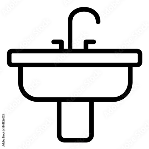 Sink Line Icon Style