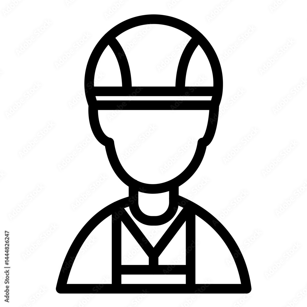 Worker Line Icon Style Worker Line Icon Style