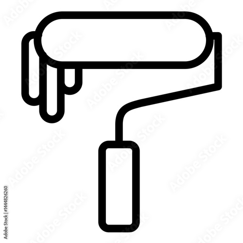 Paint Roller Line Icon Style